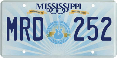 MS license plate MRD252
