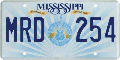 MS license plate MRD254