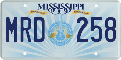 MS license plate MRD258