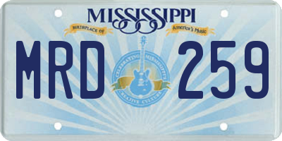 MS license plate MRD259