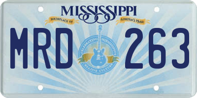 MS license plate MRD263