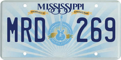 MS license plate MRD269