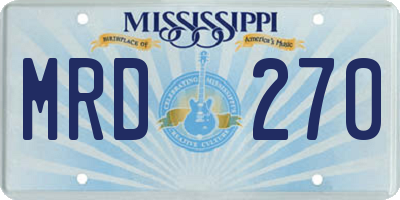 MS license plate MRD270