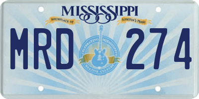 MS license plate MRD274