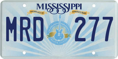 MS license plate MRD277