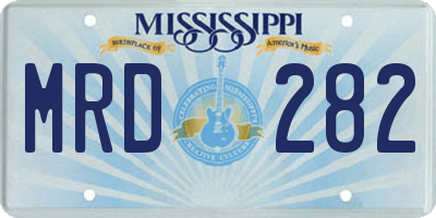 MS license plate MRD282