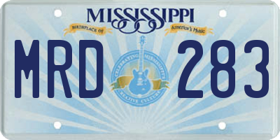 MS license plate MRD283