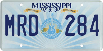 MS license plate MRD284