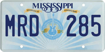 MS license plate MRD285