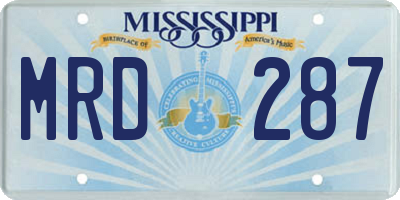 MS license plate MRD287