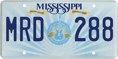 MS license plate MRD288