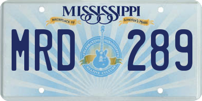 MS license plate MRD289