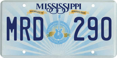MS license plate MRD290