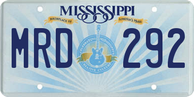 MS license plate MRD292
