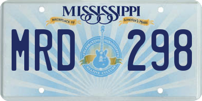 MS license plate MRD298