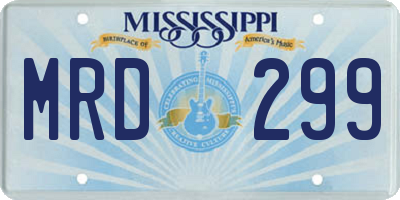 MS license plate MRD299