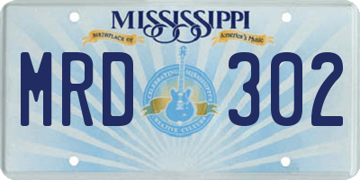 MS license plate MRD302