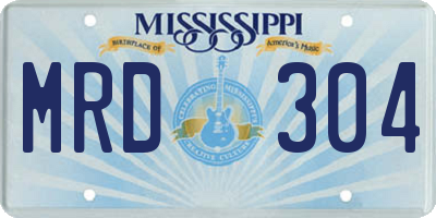 MS license plate MRD304