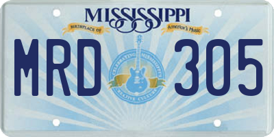 MS license plate MRD305
