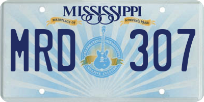 MS license plate MRD307