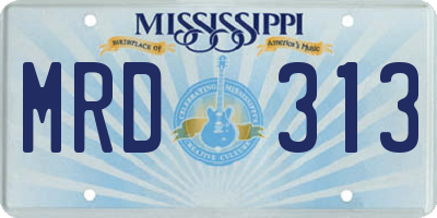 MS license plate MRD313