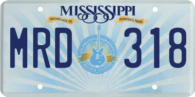 MS license plate MRD318