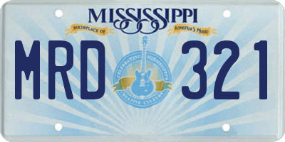 MS license plate MRD321