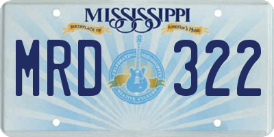 MS license plate MRD322