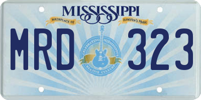 MS license plate MRD323