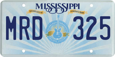 MS license plate MRD325