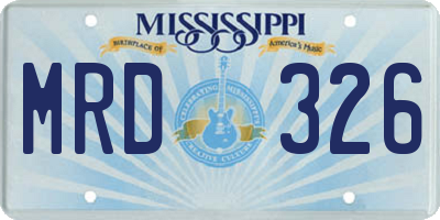 MS license plate MRD326