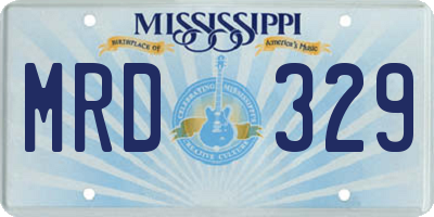 MS license plate MRD329