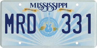 MS license plate MRD331