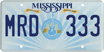 MS license plate MRD333
