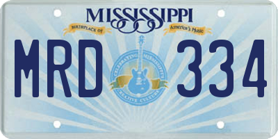 MS license plate MRD334