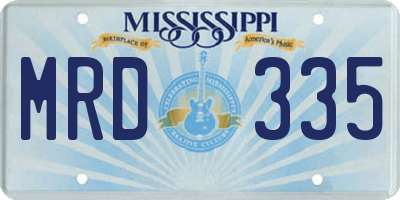 MS license plate MRD335