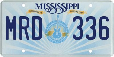 MS license plate MRD336