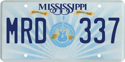 MS license plate MRD337
