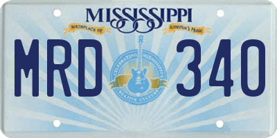 MS license plate MRD340