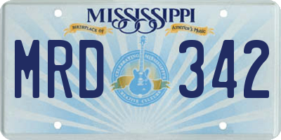 MS license plate MRD342