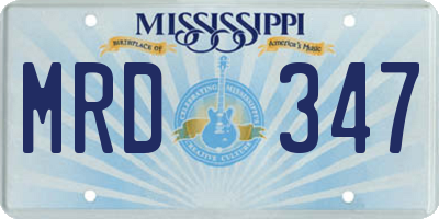 MS license plate MRD347
