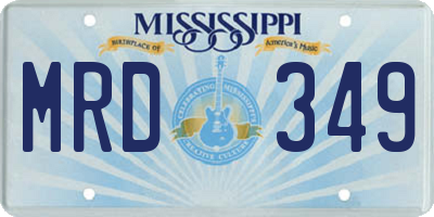 MS license plate MRD349