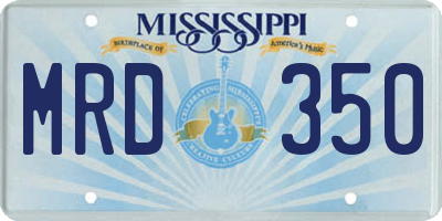 MS license plate MRD350