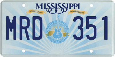 MS license plate MRD351