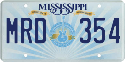 MS license plate MRD354