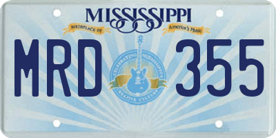 MS license plate MRD355
