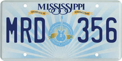 MS license plate MRD356