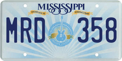 MS license plate MRD358