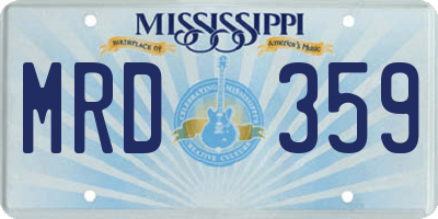 MS license plate MRD359