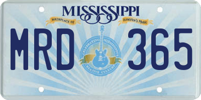 MS license plate MRD365